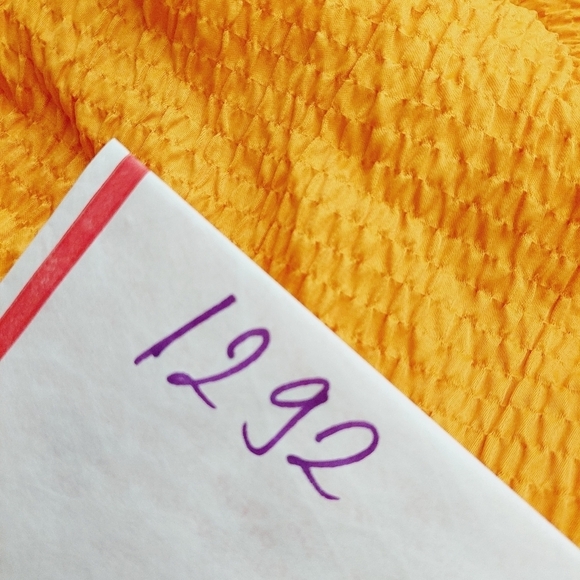 Topshop Premium Plisse Tie Back Orange Yellow Midi Summer Dress P1292 - Picture 12 of 12